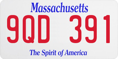 MA license plate 9QD391