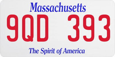 MA license plate 9QD393