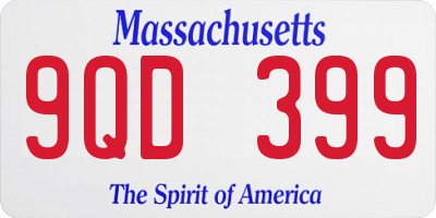 MA license plate 9QD399