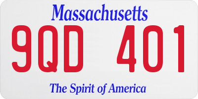 MA license plate 9QD401