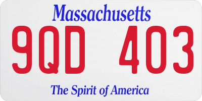 MA license plate 9QD403
