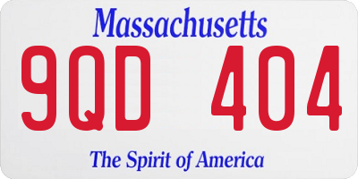 MA license plate 9QD404