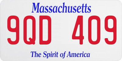 MA license plate 9QD409