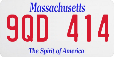 MA license plate 9QD414