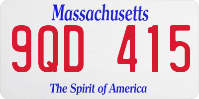 MA license plate 9QD415