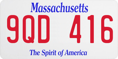 MA license plate 9QD416