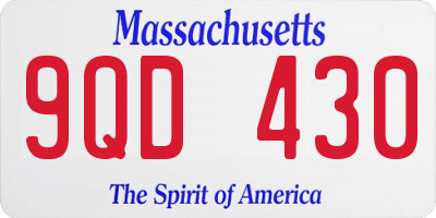 MA license plate 9QD430