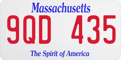 MA license plate 9QD435