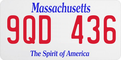 MA license plate 9QD436