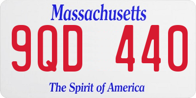MA license plate 9QD440