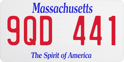 MA license plate 9QD441