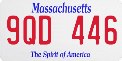 MA license plate 9QD446