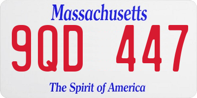 MA license plate 9QD447