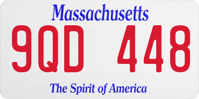 MA license plate 9QD448