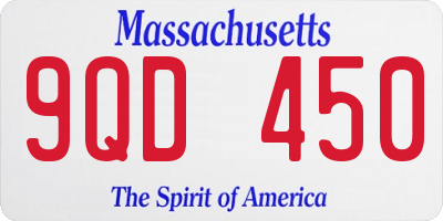 MA license plate 9QD450
