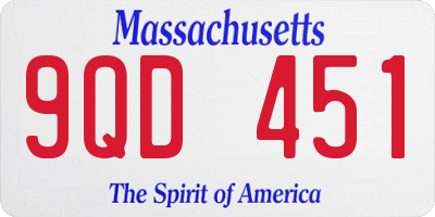 MA license plate 9QD451