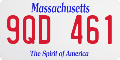 MA license plate 9QD461