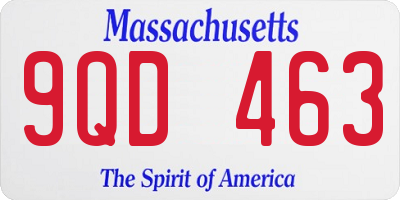 MA license plate 9QD463
