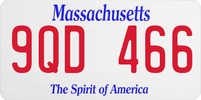 MA license plate 9QD466
