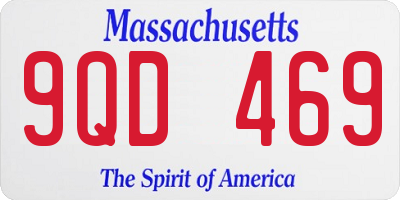 MA license plate 9QD469