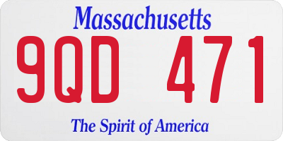 MA license plate 9QD471