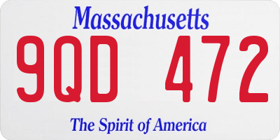 MA license plate 9QD472