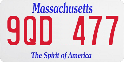 MA license plate 9QD477