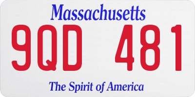 MA license plate 9QD481