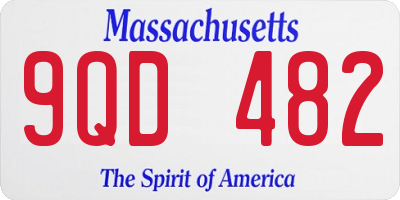 MA license plate 9QD482