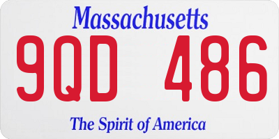 MA license plate 9QD486