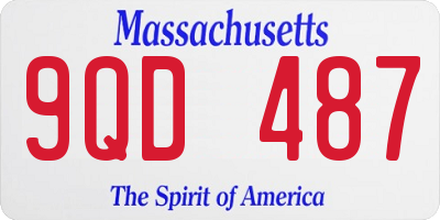 MA license plate 9QD487