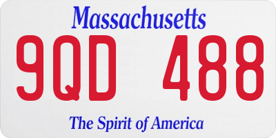 MA license plate 9QD488