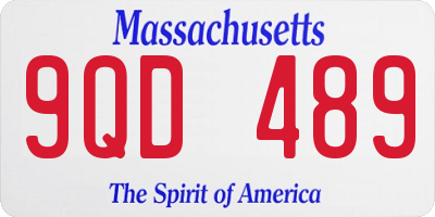 MA license plate 9QD489