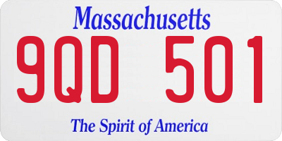 MA license plate 9QD501