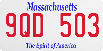 MA license plate 9QD503