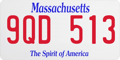 MA license plate 9QD513