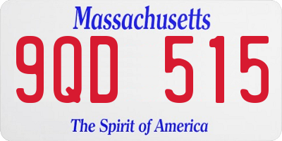 MA license plate 9QD515