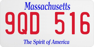 MA license plate 9QD516