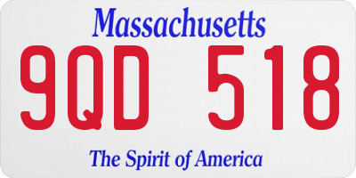 MA license plate 9QD518