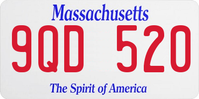 MA license plate 9QD520