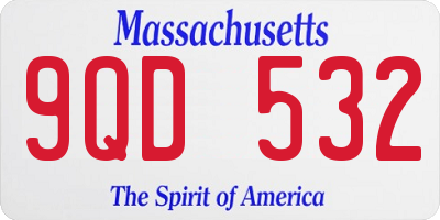 MA license plate 9QD532
