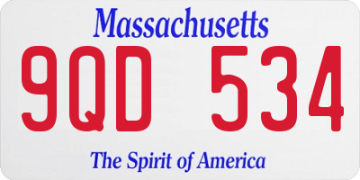 MA license plate 9QD534