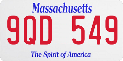 MA license plate 9QD549