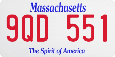 MA license plate 9QD551