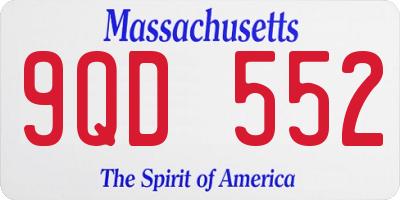 MA license plate 9QD552