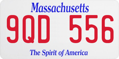 MA license plate 9QD556
