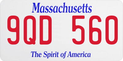 MA license plate 9QD560