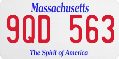 MA license plate 9QD563