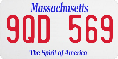 MA license plate 9QD569