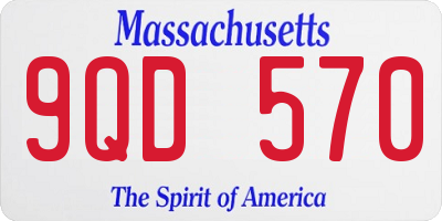 MA license plate 9QD570